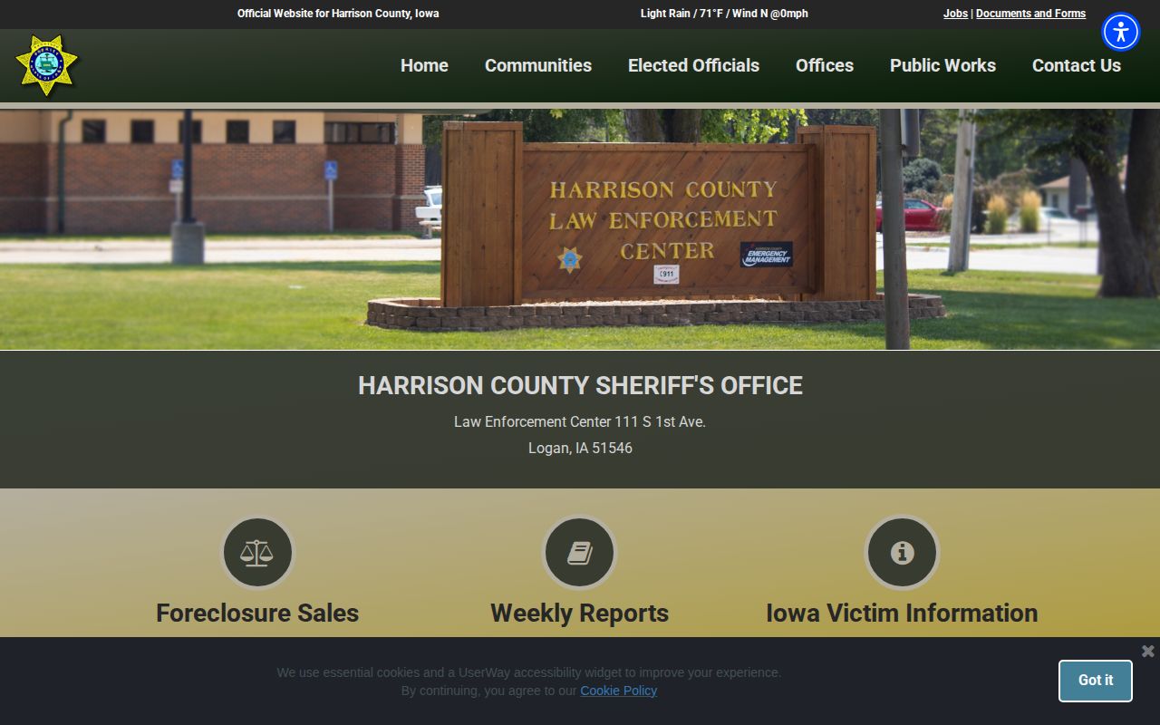Harrison County Sheriff arrest and jail contact page